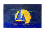 Moonrise Sailboat Door Mat