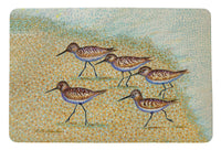 Pointillist Sanderlings Door Mat