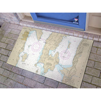 Cumberland Head to Four Brothers Islands, VT Nautical Map Door Mat