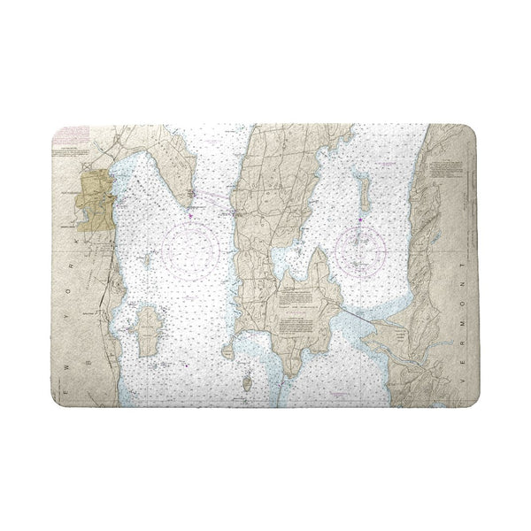 Cumberland Head to Four Brothers Islands, VT Nautical Map Door Mat