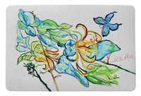 Blue Butterfly & Floral Door Mat