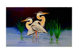 Two Blue Herons Door Mat