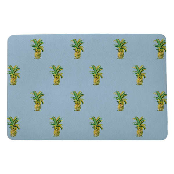 Multi Pineapple on Blue Door Mat