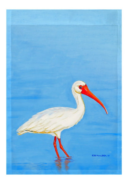 Posing White Ibis Flag