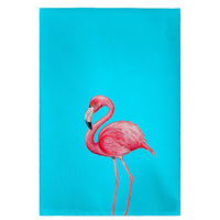 Flamingo on Teal Guest Towel