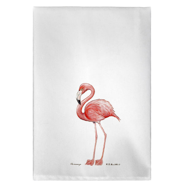 Flamingo on White Guest Towel