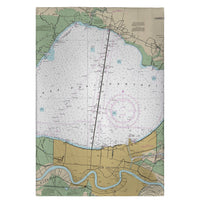 Lake Pontchartrain and Majrepas, LA Nautical Map Guest Towel