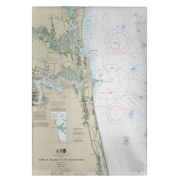 Jacksonville, FL Nautical Map Guest Towel