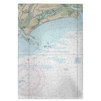 Charleston Harbor and Approaches, SC Nautical Map Guest Towel