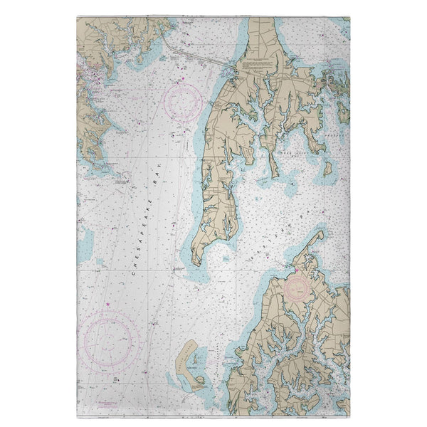 Kent Island, MD Nautical Map Guest Towel