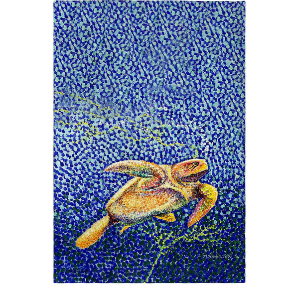 Pointilist Sea Turtle Guest Towel