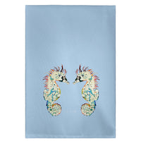 Betsy's Seahorses on Light Blue Guest Towel