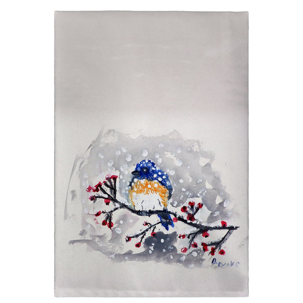 Bluebird in Snow Guest Towel