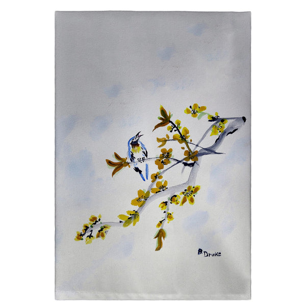 Forsythia & Bird Guest Towel