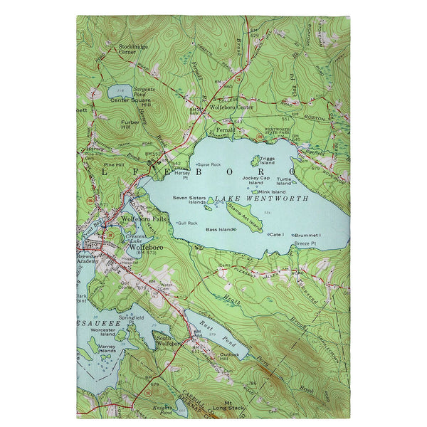 Lake Wentworth, NH Nautical Map Guest Towel