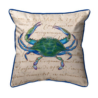 Male Blue Crab Beige Corded Pillow