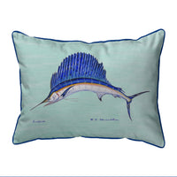 Sailfish - Teal Corded Pillow