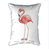 Flamingo White Background Corded Corded Pillow