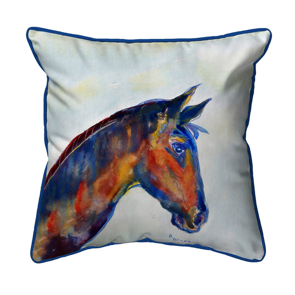Blue Horse Corded Pillow