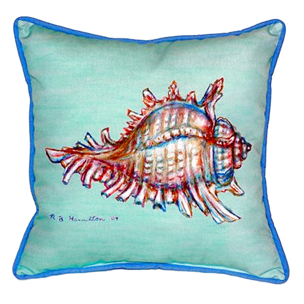 Conch - Teal Corded Pillow