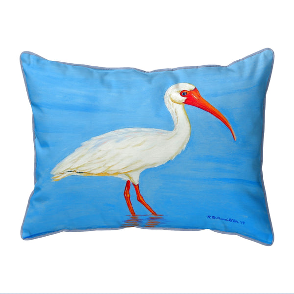 Posing White Ibis Corded Corded Pillow