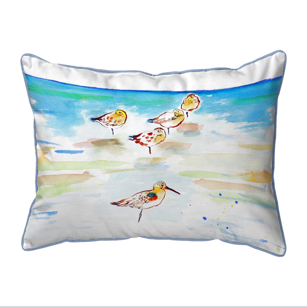 Five Sanderlings Corded Corded Pillow