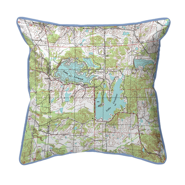 Lake Cavalier & Lake Norman, MS Nautical Map Corded Pillow