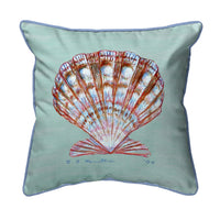 Scallop Shell - Teal Corded Pillow