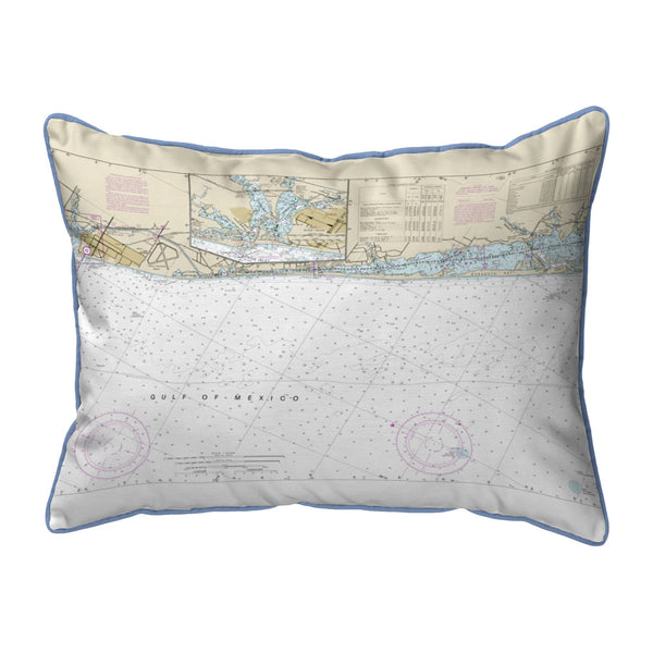 Venice to Casey Key, FL Nautical Map Corded Pillow