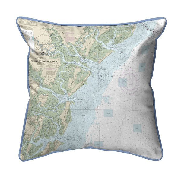 Tybee Island to Doboy Sound, GA Nautical Map Corded Pillow