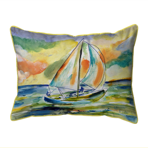 Orange Sailboat Corded Pillow