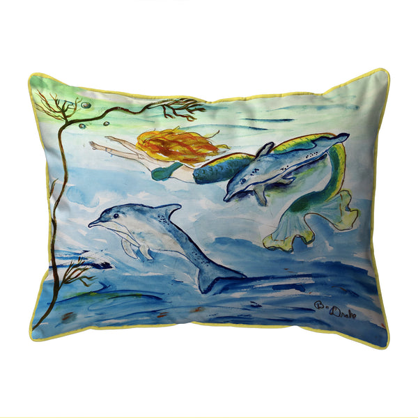 Mermaid & Dolphins Corded Pillow