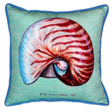 Nautilus Shell - Teal Corded Pillow