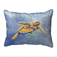 Pointillist Sea Turtle Still Life Corded Pillow