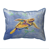 Pointillist Sea Turtle Still Life Corded Pillow