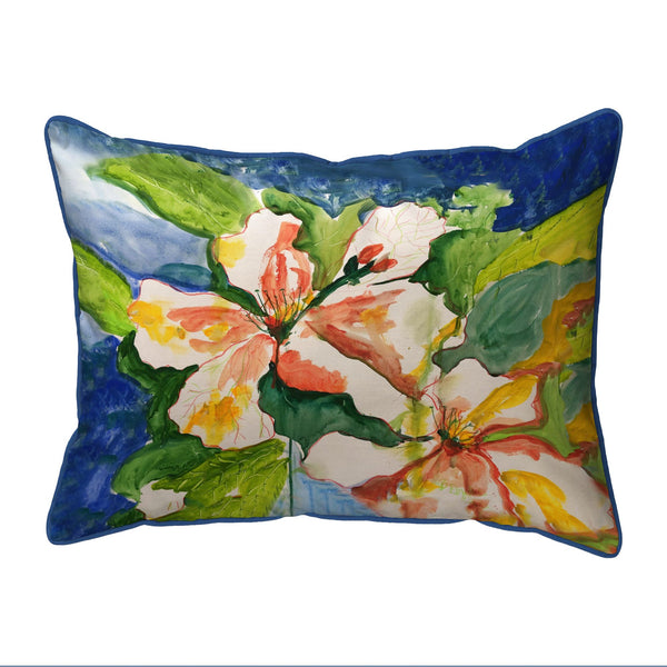 White Hibiscus Still Life Corded Pillow