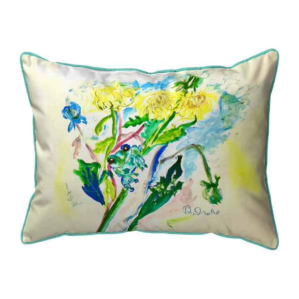 Frog & Flowers Corded Pillow