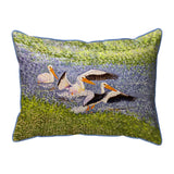 White Pelican Wings Corded Pillow