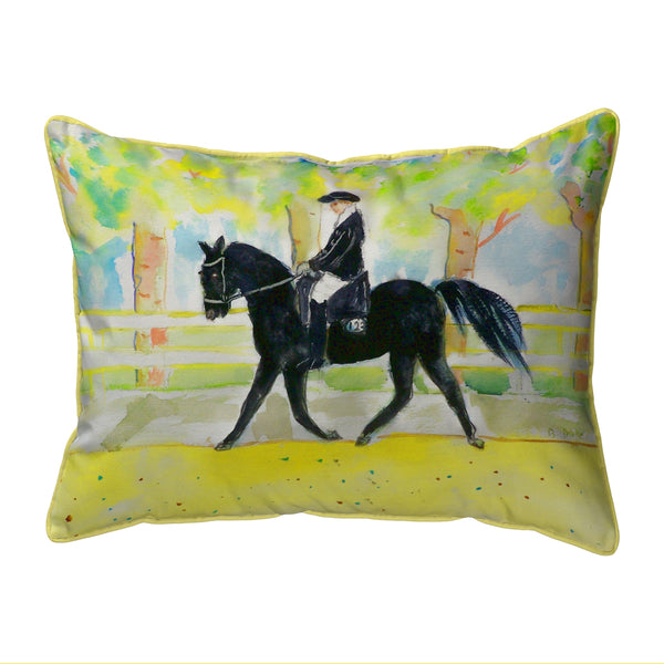 Black Horse & Rider Corded Pillow