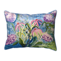 Frog & Pink Flowers Corded Pillow