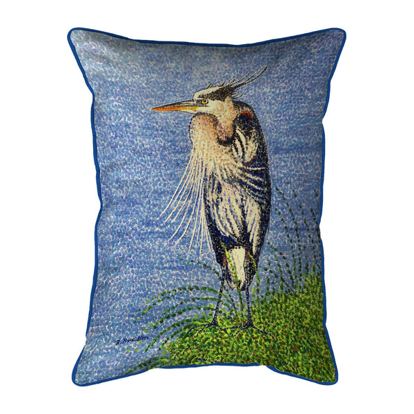 Windy Blue Heron Corded Pillow