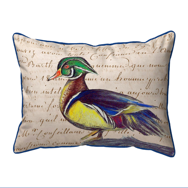 Male Wood Duck Script Corded Pillow