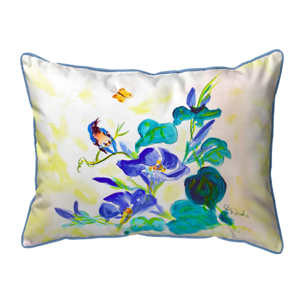 Blue Morning Glories Corded Pillow