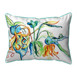 Orange Floral Corded Pillow