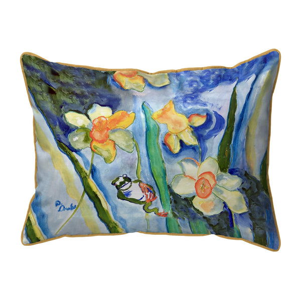 Daffodils & Frog Corded Pillow