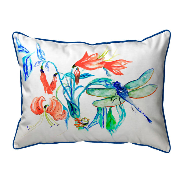 Blue & Green Dragonfly Corded Pillow