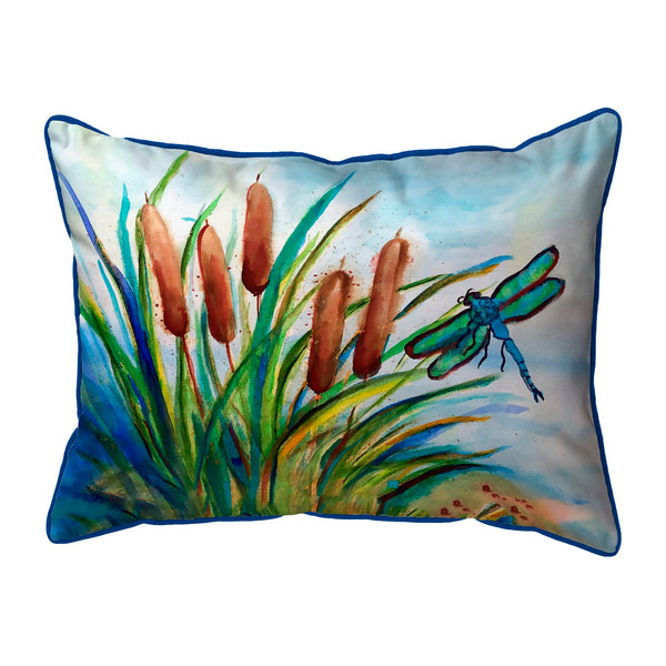 Dragonfly & Cattails Corded Pillow