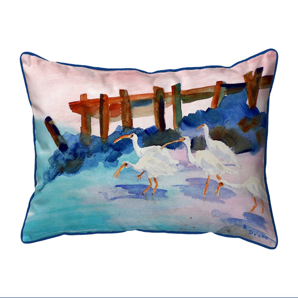 White Ibises Corded Pillow