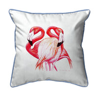 Two Flamingos Corded Pillow