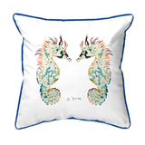 Betsy's Seahorses White Background Corded Corded Pillow